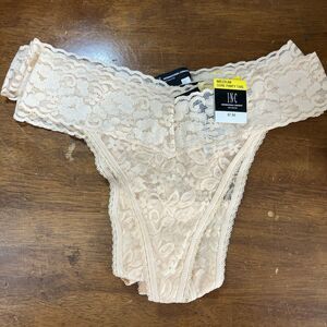 I.n.c. International Concepts Lace Thong Underwear Lingerie Almond Latte Size M